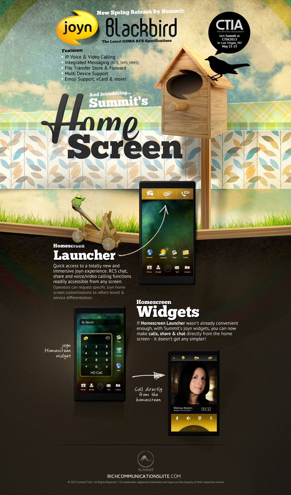 joyn - Blackbird and Summit Homescreen, Rich Communication Services